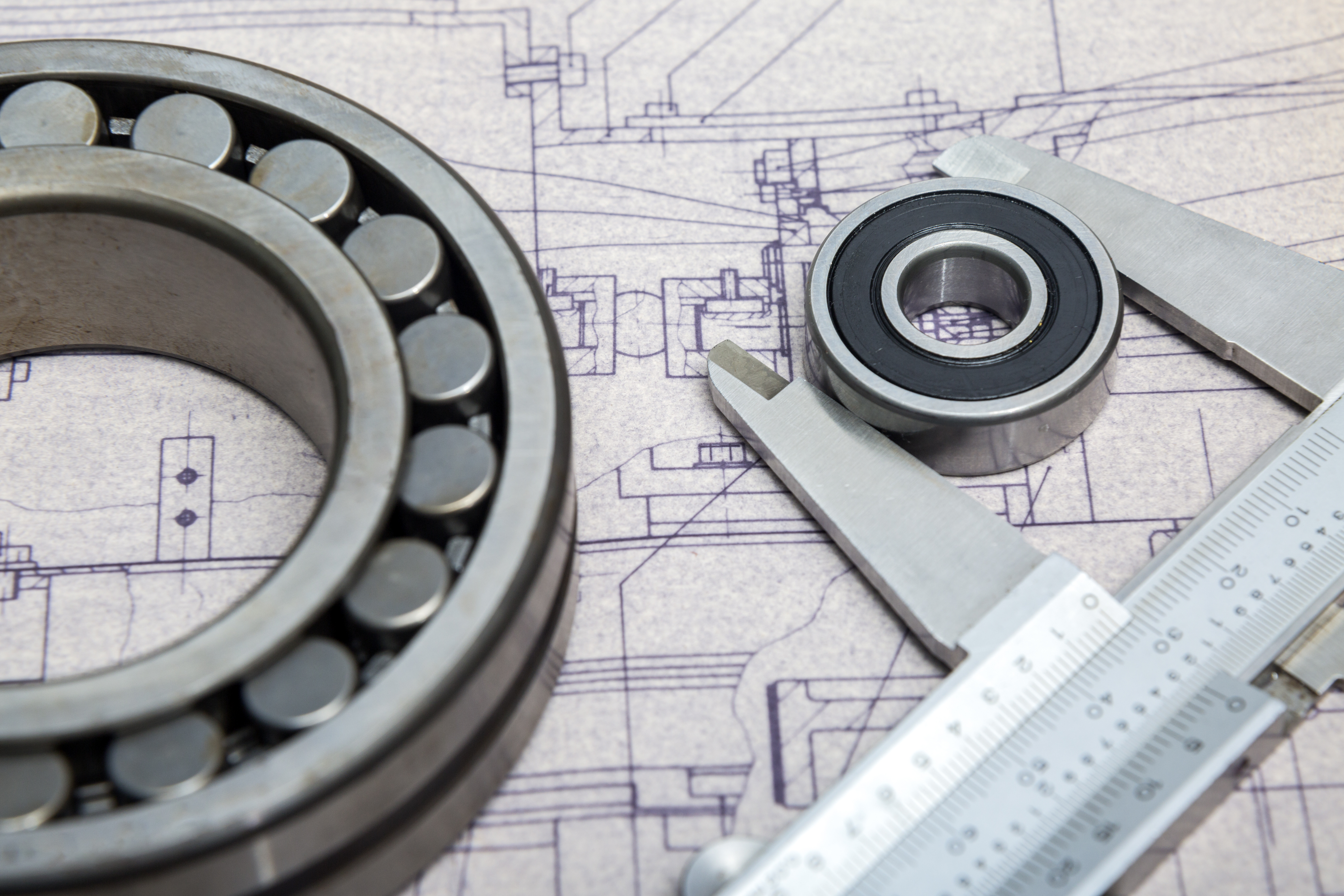 Engineering design with drawing and parts