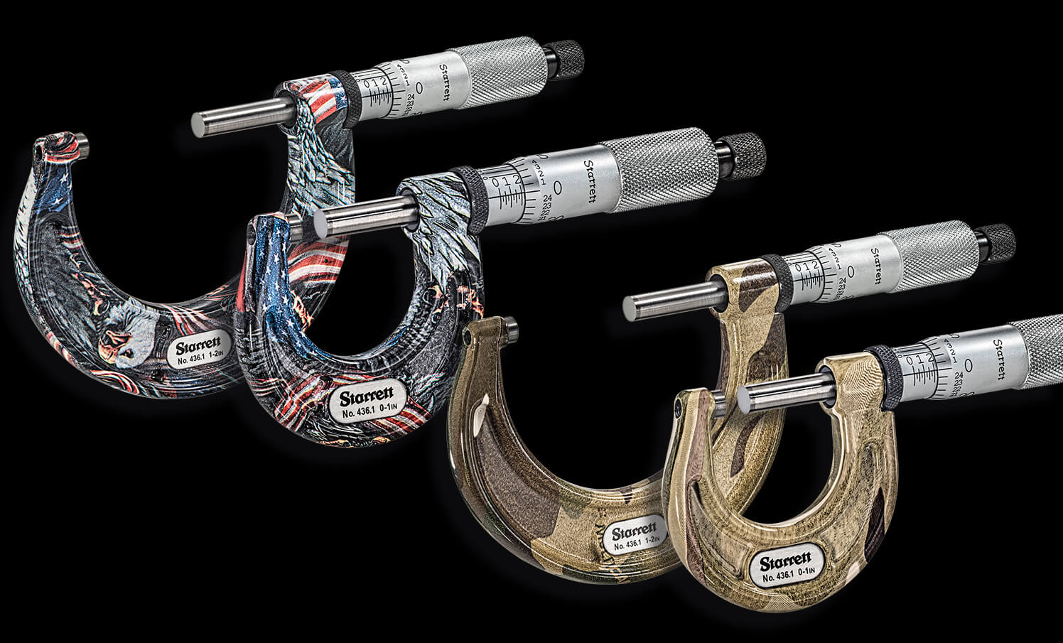 Starrett Offers New Micrometers with American Pride Themes LSS Themed Mics NR