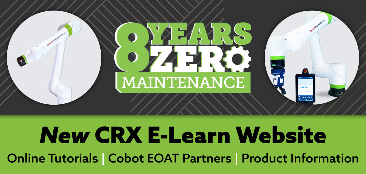 FANUC America Launches New CRX Cobot Website FANUC Launches New CRX Website – Graphic