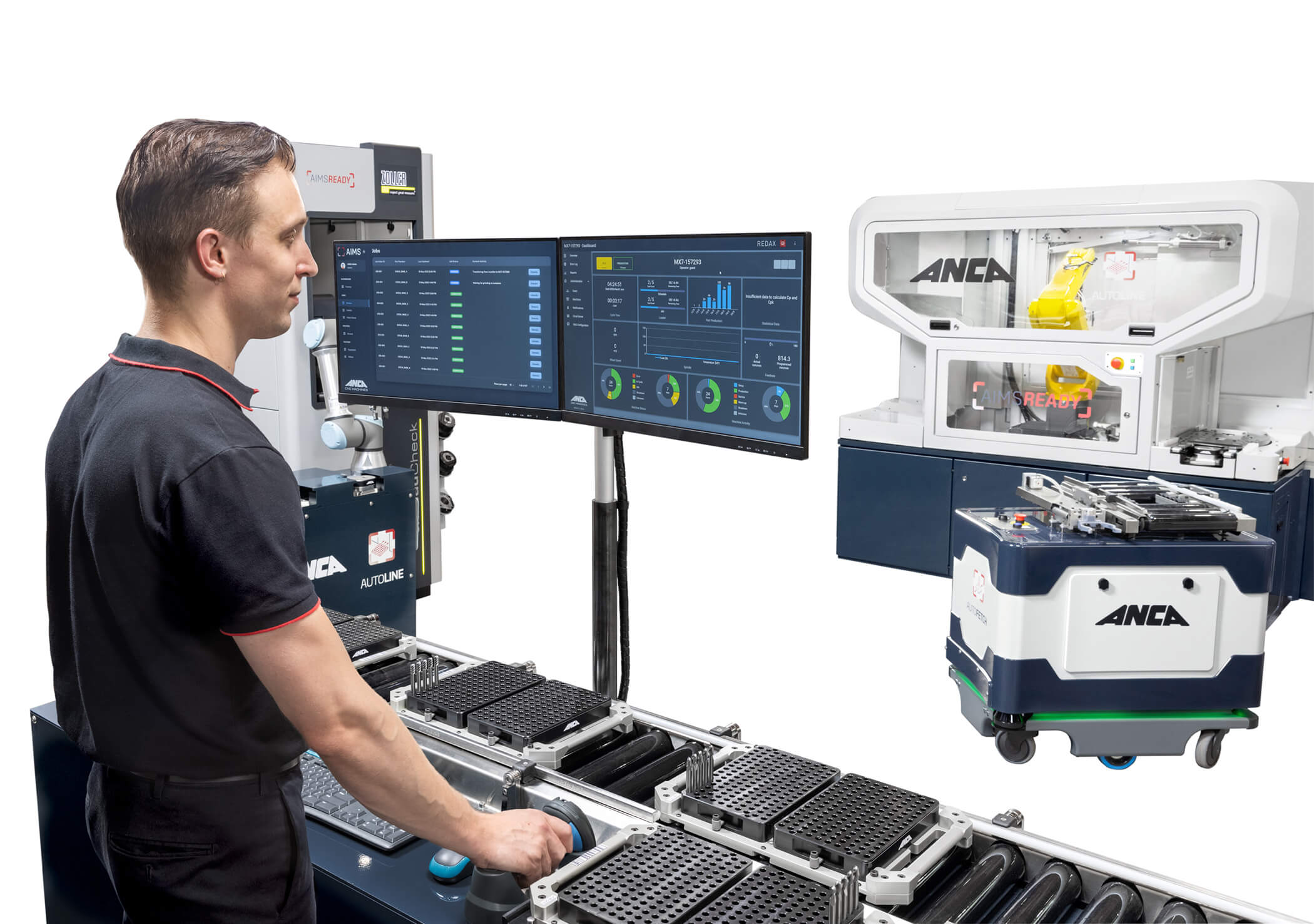 ANCA’s AIMS Integrated Manufacturing Demo Showcases Smart Automation for Whole Factory Connectivity AIMS -AutoSet job preparation station (1)