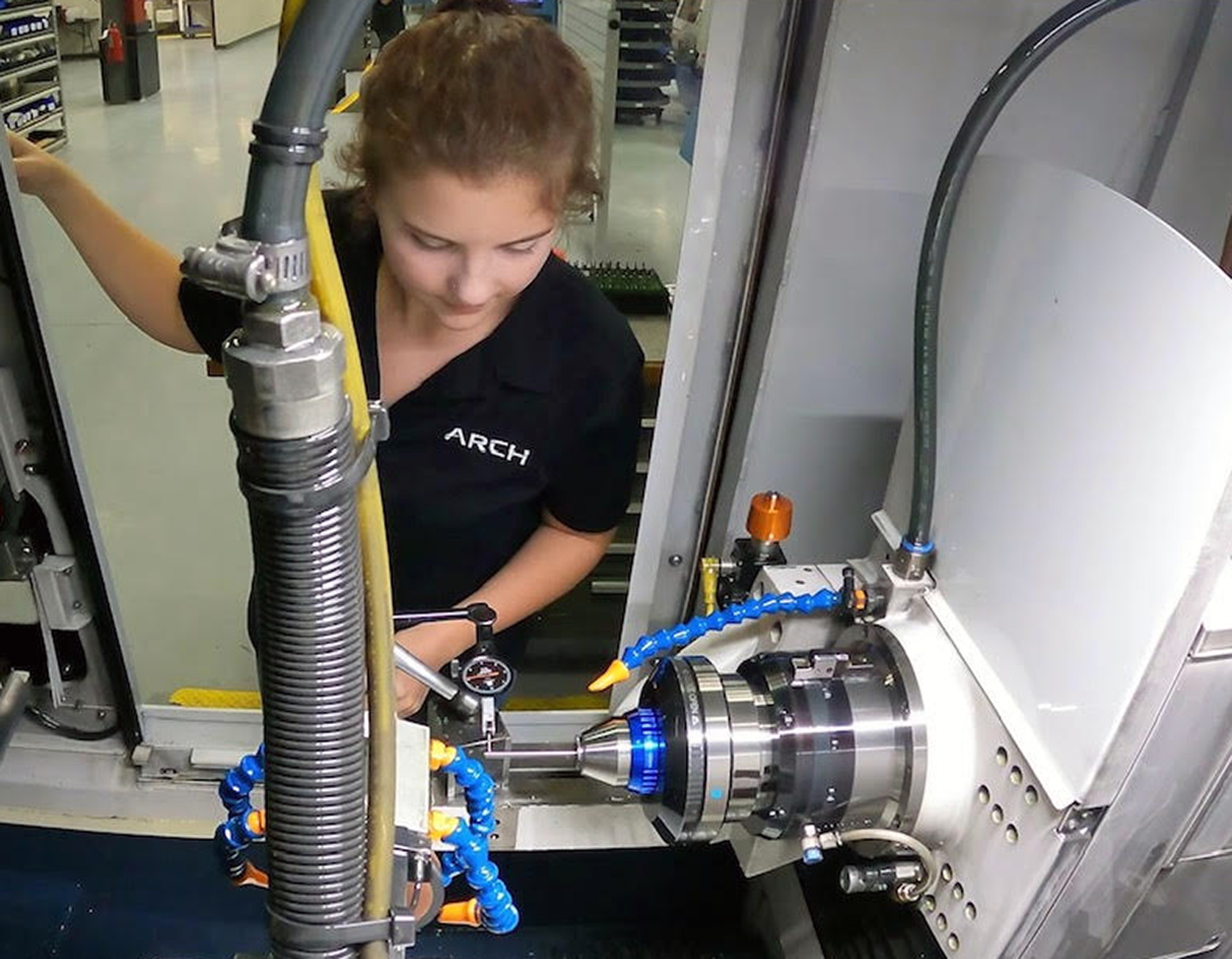 The A Team: Innovating Today’s Custom Tooling Process Madison Gray, operating the ANCA MX7