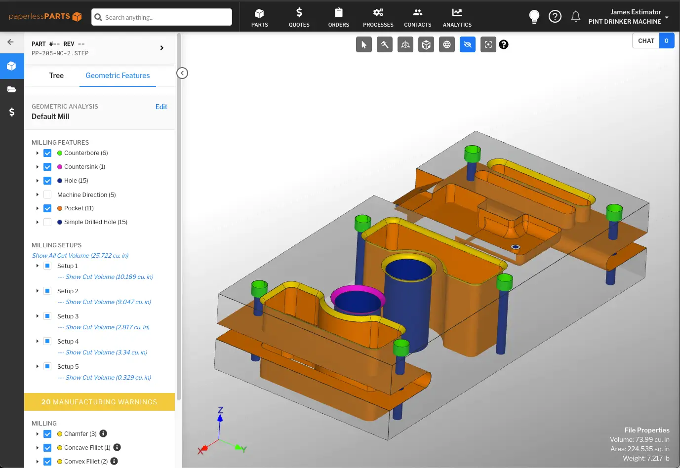 Paperless Parts Announces Beta Launch of New Functionality Designed to Accelerate Quoting Complex Assemblies from Prints milling-feature-detection (1)
